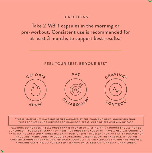 Arrae MB-1, Natural Dietary Supplement, Control Appetite, Increase Energy, Support Healthy Metabolism, 60 Capsules