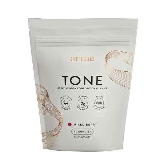 Arrae Tone Gummies – Creatine Monohydrate 5g for Women – Support Lean Muscle, Strength & Recovery – Hormone-Friendly Muscle Toning Supplement – Mixed Berry Flavor – 90 Count